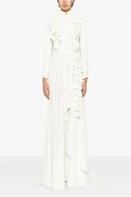 Saiid Kobeisy Capsule Exclusive Crepe kaftan with 3D laser Cut embroidery (5)