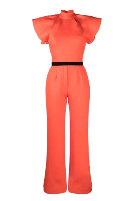 Saiid Kobeisy Capsule Exclusive Ruffled detail belted jumpsuit (5)